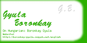 gyula boronkay business card